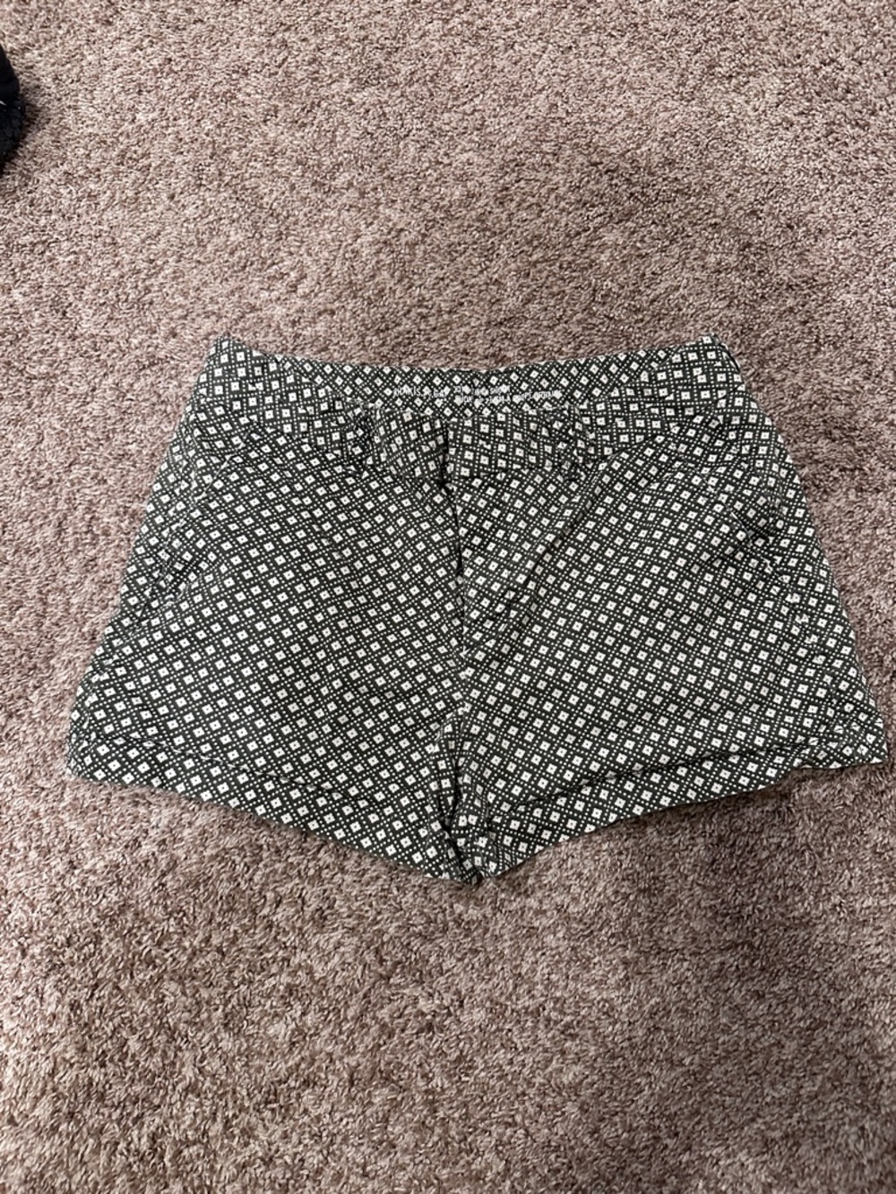 GAP Olive and White Geometric High-Waist Shorts